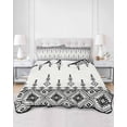 thumbnail image 2 of Quilt King Size Bedding Set, Black White Boho Reversible Summer Quilt 3 Pieces, Vintage Ethnic Tribe Abstract Art Retro Lightweight Bedspreads Coverlets with 2 Pillow Shams for All Seasons, 2 of 5