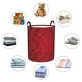 thumbnail image 6 of Balery Vintage Burgundy Round Laundry Basket with Handles Waterproof Freestanding Laundry Hamper for Clothes Toys in the Dorm and Family-Small, 6 of 8