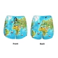 thumbnail image 3 of KLL World Map With Animals Landmarks Pattern Shorts Women,Athletic Shorts High Waisted Running Shorts Pocket Sporty Short Gym Elastic Workout Shorts-Medium, 3 of 7