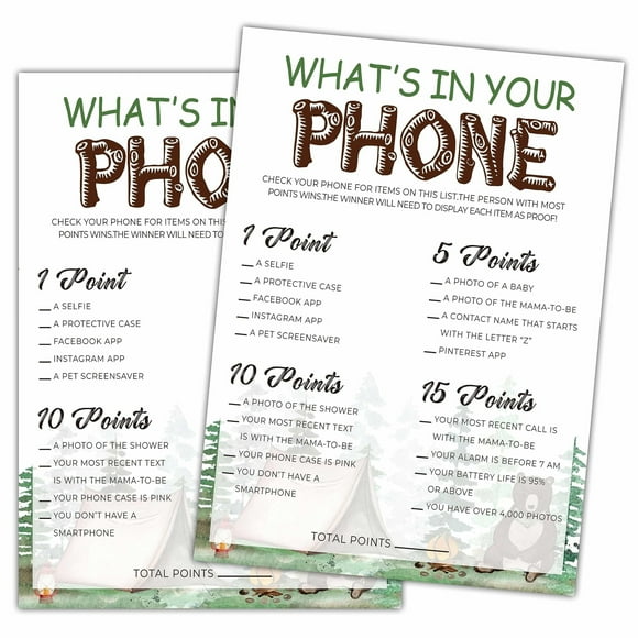 Jungle Adventure Phone Game Set - 25 Gender Neutral Cards for Baby Showers and Gender Reveal Parties, Fun Interactive Experience for Everyone to Enjoy