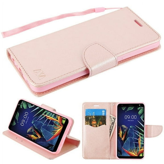 MyBat Element Series Leather Flip Wallet Case for LG K40 - Rose Gold