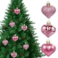 thumbnail image 2 of 6Pcs Multi Finish Heart Shaped Baubles - Glittering Hanging Heart Ornaments for Christmas Tree Decor and Festive Home Holiday Decoration, 2 of 6