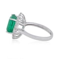 thumbnail image 2 of Rectangle Shaped Emerald Solid 14 Kt White Gold SI Clarity HI Color Diamond Promise Ring, 2 of 4