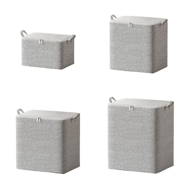 Caja de almacenamiento de tela no tejida, plegable, de gran capacidad para armario y ropero
