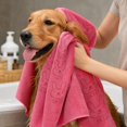 thumbnail image 4 of Dog Drying Towel with Bunny Print and Twisted Knot,Microfiber Bath Towel for Dogs and Cats,Christmas Gift for Dog Owners,1 Pack, 4 of 5