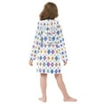 thumbnail image 7 of FORMRS Niños Bathrobe Unisex Hooded Robe Soft Plush Pajamas Sleepwear, Size 2-3T, Purple Retro Shapes, 7 of 7
