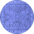 thumbnail image 1 of Ahgly Company Indoor Round Oriental Blue Industrial Area Rugs, 4' Round, 1 of 4