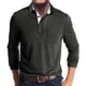 thumbnail image 2 of Men's Spring And Autumn Solid Color T-shirt Lapel 3 Button Open Placket Button Long Sleeved Top 3XL, 2 of 5
