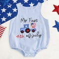 thumbnail image 2 of mgoYE My First 4th of July Baby Boy Outfit Newborn Overalls American Flag Romper Onesie Fourth of July Infant Clothes(Blue,3-6 Months), 2 of 6