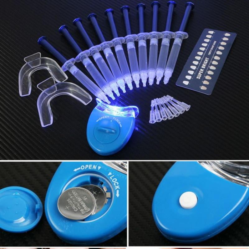 Altsales Professional Teeth Whitening Kit 44% Carbamide Peroxide 10 Pcs Syringes Gel + 2 Pcs. Thermoform Trays + 1 Pcs. Bonus White Light