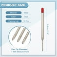 thumbnail image 2 of Uxcell 1mm Pen Ink Refills, 10 Pcs 3.9" Ballpoint Refill Medium Point Metal Compatible Replaceable Replacement for Retractable Pen Writing Office, Red, 2 of 6