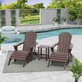 thumbnail image 3 of WestinTrends Malibu 5-Piece set classic Adirondack chairs with ottoman and a small coffee table (2 seater), Dark Brown, 3 of 13