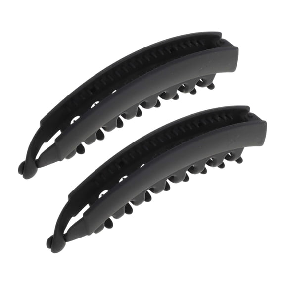 NOMADIC NOOK Women's Fashion Banana Hair Clips 2Pcs Black