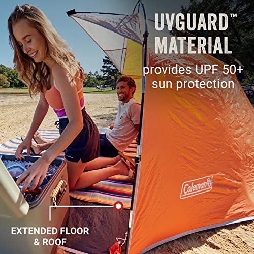 Coleman Skyshade Large Compact Beach Shade, Tiger Lily Orange, Sun Shade & Shelter, UV Protectant (UPF 50+) Shade Tent - image 4 of 9