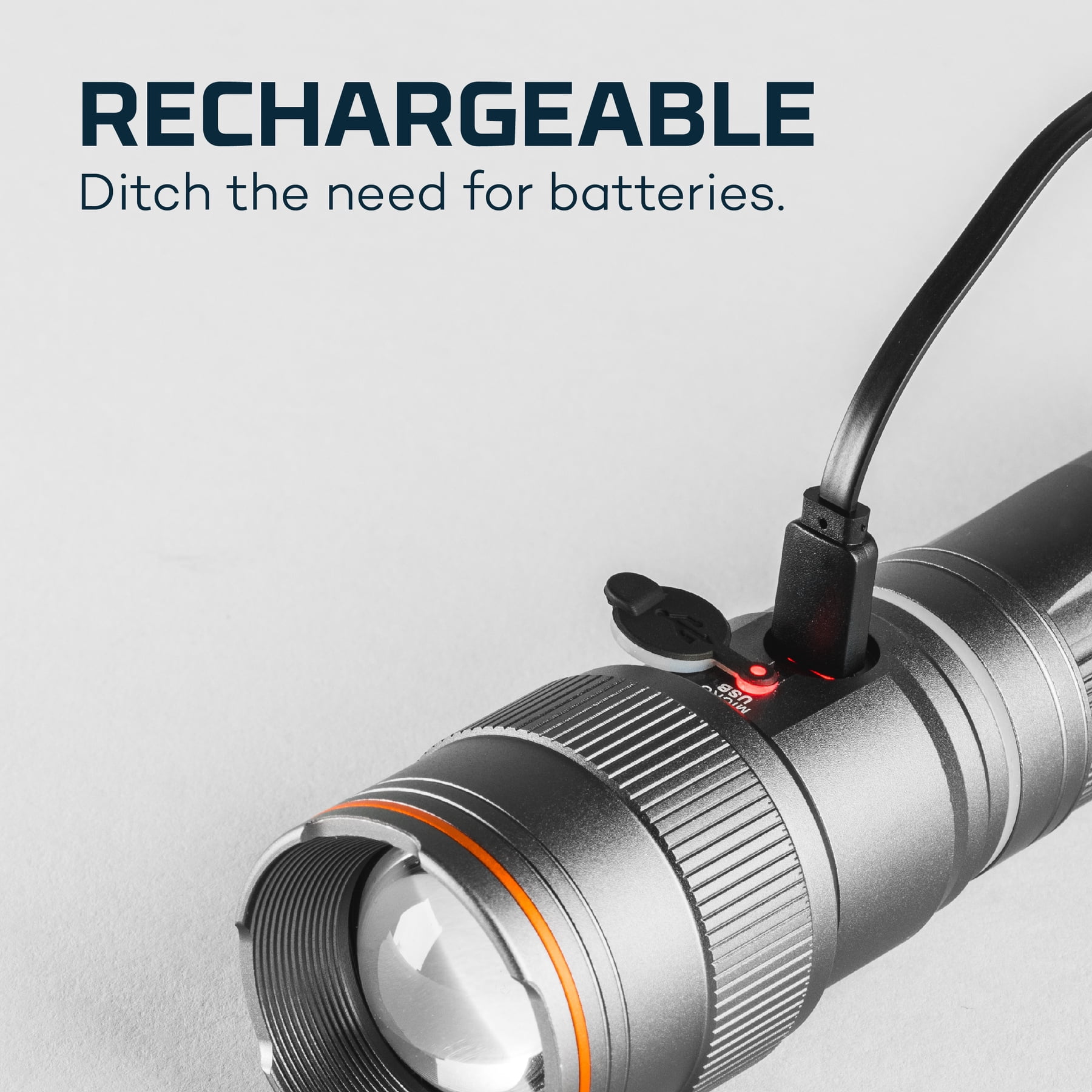 NEBO Franklin Slide 500 Lumen COB LED Gray Rechargeable Handheld Flashlight and Work Light
