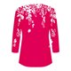 thumbnail image 3 of Blusas para las Mujeres Casual, 3/4 Manga Floral Estampado Camiseta de Moda Top Hecho de Poliéster Transpirable Suave para el Uso Diario de Primavera Otoño, Tops de Blusa para las Mujeres, 3 of 6
