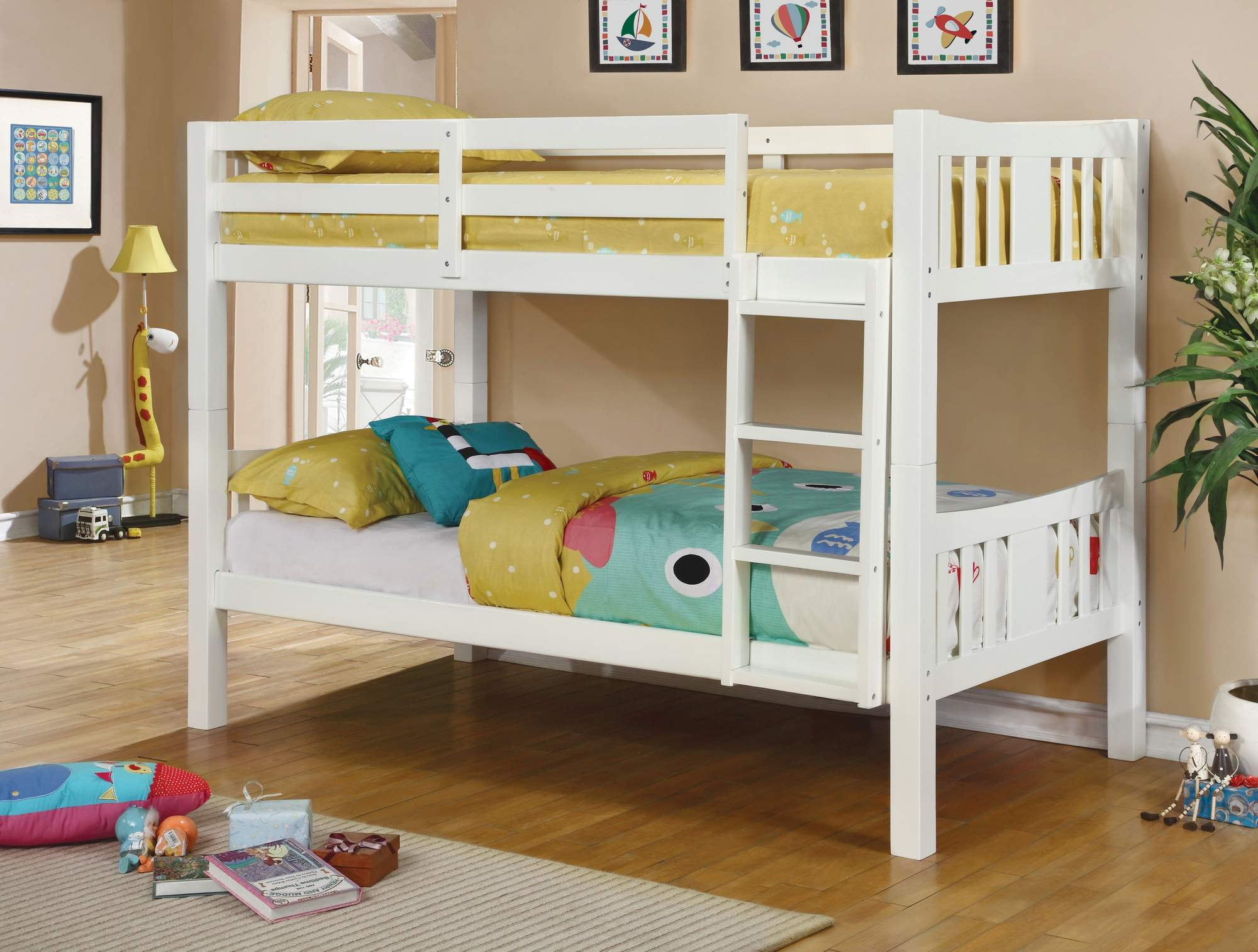 Furniture of America Sophie Wood Bunk Bed, Twin/Twin, White Walmart