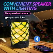 HD WiFi Desk LED Light with Bluetooth Speaker Camera Recorder Mini Smart Security Camera Indoor Wifi Two Way Audio HD Video Camera