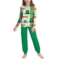 thumbnail image 5 of Girls Boys St. Patrick's Day Outfits 2PC Comfy Casual Print Long Sleeve Pullover Tops with Pants Sets Green 6 7-8 Years, 5 of 8