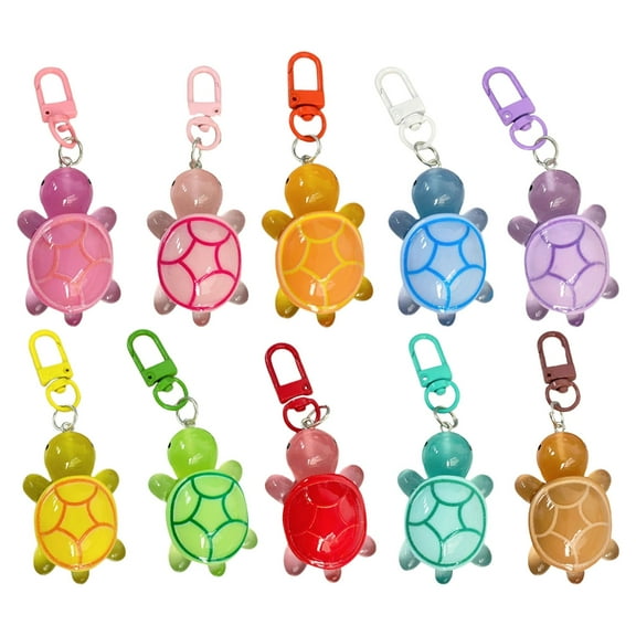 Versatile Night Glowing Turtles Keychains 10 Packs for Office School Travel
