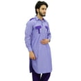 thumbnail image 3 of Atasi Men's Pathani Style Men's Long Kurta Lavender Punjabi Ethnic Shirt-Small, 3 of 8