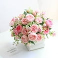 thumbnail image 5 of Wedding Bouquets for Bride Bridesmaid Bouquet Faux Pink Cream White Rose Artificial Silk Flowers for Wedding Party Church DIY Arrangement Valentine's Day Home Decoration, Gifts, 5 of 5