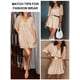 thumbnail image 5 of Vestido MIYIEONZ con lentejuelas doradas reversibles con cuello en V y cuello redondo para mujer, 5 of 7