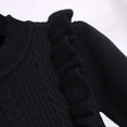 thumbnail image 6 of Otqutp Girls Sweater Dress Fall Winter Long Sleeve Cable Knit Pullover Clothes for Kids 𝗥uffle Collar Knee Length Midi Dresses, 6 of 9