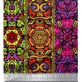 thumbnail image 1 of Soimoi Modal Satin Tissu Rayé & Mandala Kaléidoscope Tissu Imprimé par Yard 42 Pouces de Large, 1 of 3