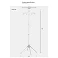 thumbnail image 3 of Display Stand Clothes Hanger Garment Foldable Tripod Steamer Rack Cloths Iron Hanging Stand Clothing, 3 of 5