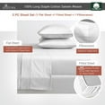 thumbnail image 4 of Pizuna Cotton Twin Bed Sheet Set, Hotel Quality Sateen, 400 Thread Count, Fits Mattress up to 15” – White, 4 of 7