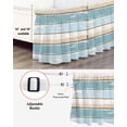 thumbnail image 3 of Blue Beige Wood Grain Bed Skirt Queen Size 18" Drop Vintage Board Farmhouse Retro Ruffled Wrap Around Bed Skirts Adjustable Elastic Bedskirt Dust Ruffle for Queen Size Bed, 3 of 7