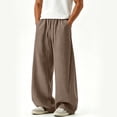 thumbnail image 5 of WRKEKC Joggers for Men Solid Drawstring Elastic Waist Curved Leg Pocket Trousers Loose Casual Sport Summer Breathable Lightweight, 5 of 6