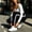Black, variant on Athletic Sweatpants Women Casual Loose Joggers with Pockets Elastic Waist Drawstring Athletic Lounge Pants Lace Trim Side Stripe Baggy Track Pants for Workout Everyday Wear