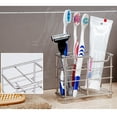 thumbnail image 4 of Yeacher Toothbrush Holder Stainless Steel Bathroom Toothpaste Rack Stand Multi-Functional Electric Toothbrush Organizer with 5 Slots, 4 of 8