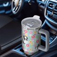 thumbnail image 6 of OBREWU Boston Terriers and Flowers Tumbler with Handle and Lid,Boston Terriers and Flowers 40oz Double Wall Vacuum Insulated Tumbler,Cups Gift for Women and Men, 6 of 7