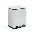 thumbnail image 5 of SunnyPoint 6 Liter / 1.58 Gallon Trash Can with Plastic Inner Buckets; Rectangle Bathroom, Office, Kitchen, and Bedroom Step On and Slow Close (WHT), 5 of 5