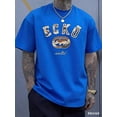 thumbnail image 3 of 【New Arrival】Vintage Camo Varsity Rhino Outline Graphic T-Shirt, Unisex Cotton Crew Neck 90s Hip Hop Streetwear Casual Tee, Retro Urban Style Gift, 3 of 5