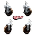thumbnail image 2 of 4 High Temp Phenolic Wheel Swivel 7/16 Inch Grip Ring Stem Caster Set 2 Brakes, 2 of 2