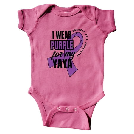 

Inktastic Chronic Pain I Wear Purple For My Yaya Gift Baby Boy or Baby Girl Bodysuit