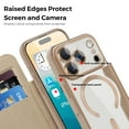 thumbnail image 4 of Decase for iPhone 17 Pro Max Case,Magnetic Clear Wallet Cover with Quilted PU Leather Front,Shockproof Flip Case with Card Slot,RFID Blocking,Mag-Safe Compatible,Desertgold, 4 of 6