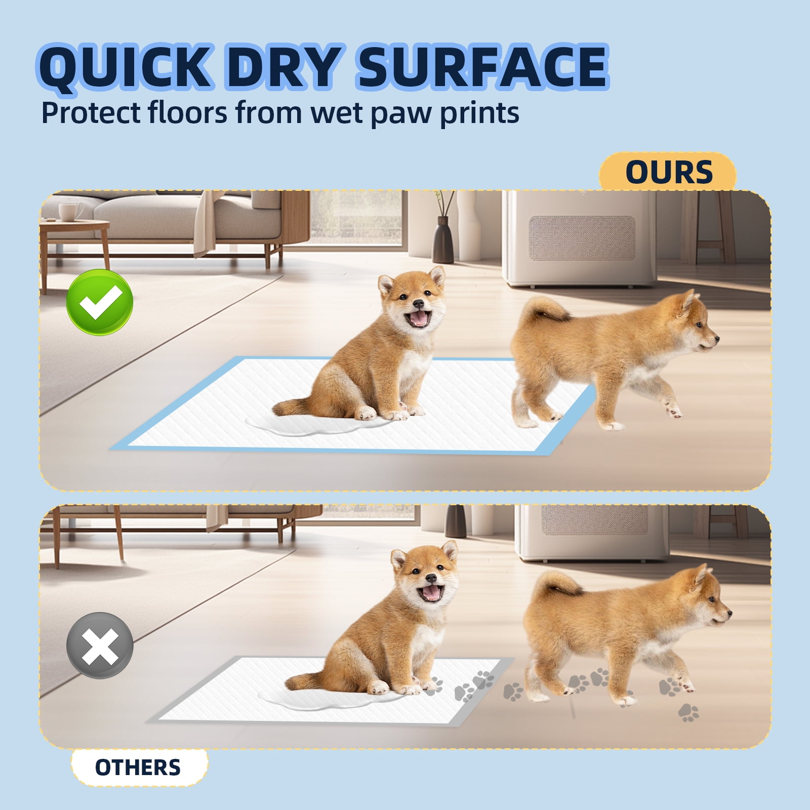 BIGGMED Dog Pee Pads Extra Large 28"x30", 50 Count Puppy PadsXL, Potty Pads for Dogs, Super Absorbent & Leak-Proof, Disposable Training Pads for Puppies, Doggie Pads