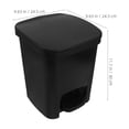 thumbnail image 2 of Worgeous Black Plastic Trash Can with Lid for Home Use Quiet Foot Pedal Operation Space Saving Design 3.5, 2 of 7