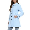 thumbnail image 5 of INSPIRE CHIC Women's Classic Single Breasted Winter Long Trenchcoat with Pockets S Sky Blue, 5 of 7