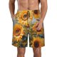 thumbnail image 1 of Balery Sunflower Field Art Traje de Baño Estilo Hawaiano para Hombre, Shorts de Secado Rápido con Bolsillos-Small, 1 of 6