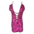 thumbnail image 4 of HXWCHs Bodycon Playsuit Performance Outfit for Dancers Wet Latex Style Bodysuit Nightlife and Stage Wear One Size Red, 4 of 7