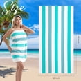 thumbnail image 3 of Smuge 4 Pack Cabana Stripe Beach Towels, 60x30 inches Microfiber Lightweight Outdoor Large Swim Towel for Adults (Green Sea Blue), 3 of 10