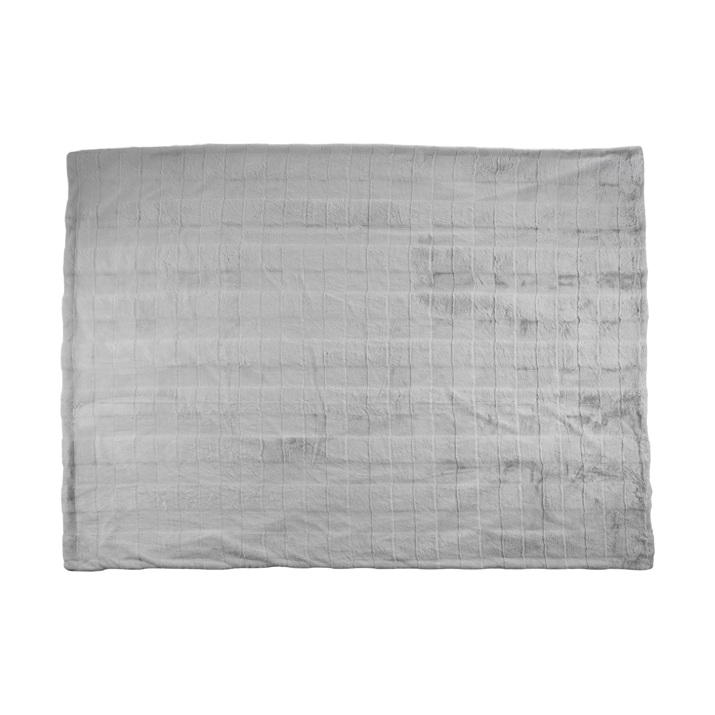 Lavish Home 60x80-Inch Faux Fur Blanket - Queen Size Bedding (Gray)