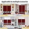 thumbnail image 6 of Red Black Plaid Kitchen Curtains 84 Inch Length, Country Vintage Bear Buffalo Gingham Grommet Top Bedroom Living Room Curtains, Light Filtering Cafe Curtain Drapes 2 Panels Set 84''x84'', 6 of 9