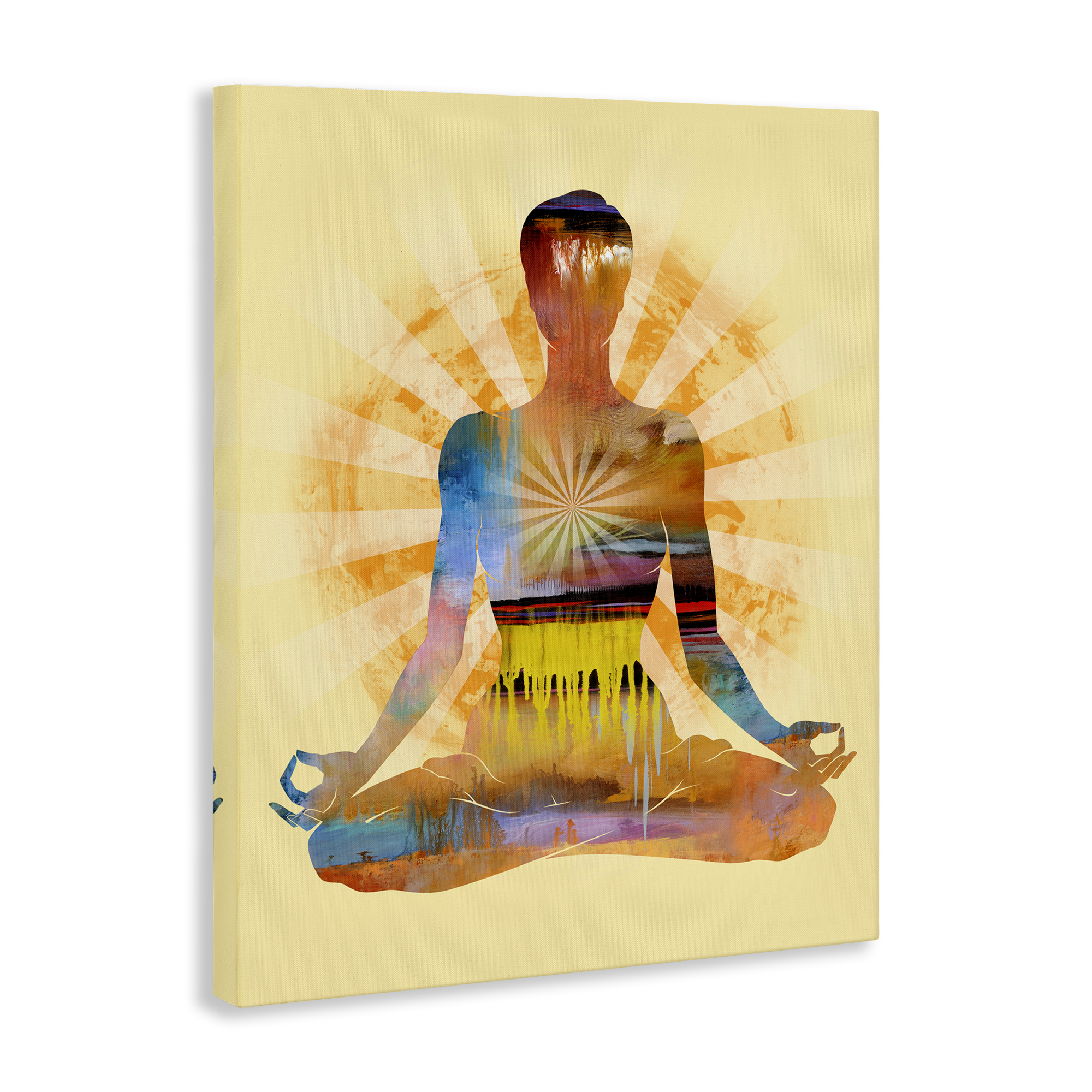 Stupell Industries Mindful Meditation Pose People Painting Wrapped Canvas Art Print Wall Art, 16 x 20